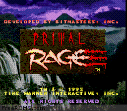 Primal Rage Screen Shot 1